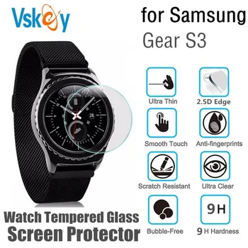 VSKEY 10vnt Smart Žiūrėti Screen Protector for Samsung Pavarų S3 Klasikinis Pasienio Turas Anti-Scratch Grūdintas Stiklas, Apsauginė Plėvelė