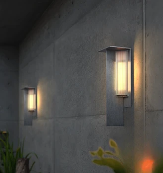 Durys, priekinių žibintų įėjimo vartų villa išorinės sienos lempa, nerūdijančio plieno sienos dekoratyvinės lempos pramonės stilius