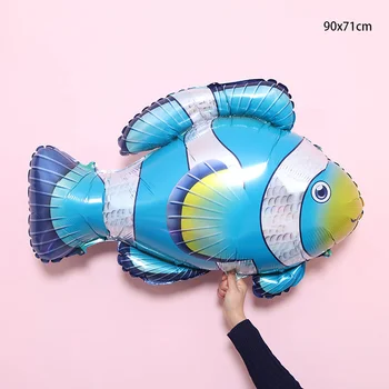 Jūros gyvūnų balionas animacinių filmų ryklys aliuminio folija balionas floatable balionas banginis omaras seahorse klounas, žuvų, ryklių aštuonkojai balionas