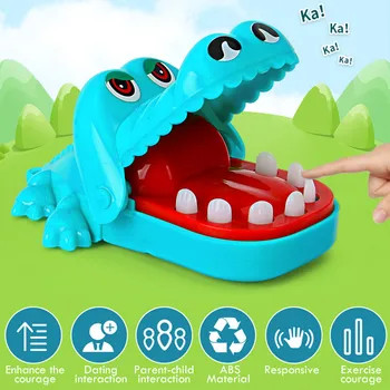 Krokodilo Dantys Stomatologas Žaidimas Nešiojamų Juokinga Gags Žaislas su Keychain Suaugusiųjų Vaikas