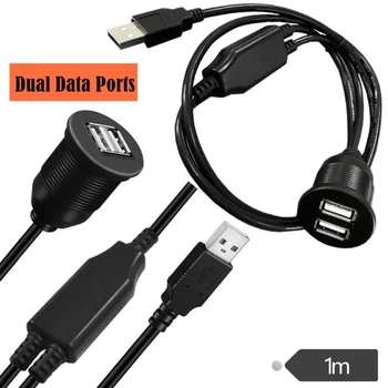 Dual Port USB Panel Flush Mount Abu USB Prievado Paramos Krovimo ir Duomenų Perdavimas