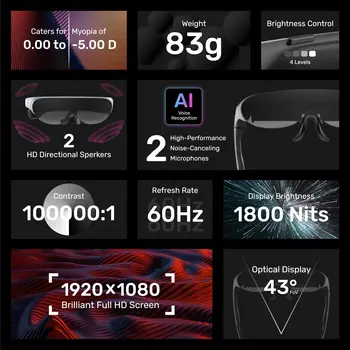 2022 m. Naujo Dizaino Rokid Oro AR Akiniai virtual reality (vr) 3d akiniai geriausias filmas žaidimas 3D VR 