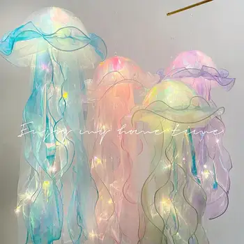 Spalva Medūzos Lempa LED Žibintų Miegamasis Nakties Šviesos Atmosferą, Lempos Pagal Jūros Šalis Dekoro Mergina Baby Shower Gimtadienio Dovanos