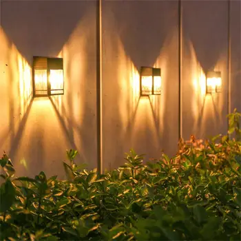 Saulės LED Sienų apšvietimo Lauko Vandeniui Sodo Žibintai Siena Plovimo Villa Išorinės Sienos Lempa, Terasa Stiprus Ryškumas Saulės Lempos