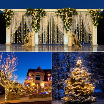 Vestuvių Apdaila, Varinė Viela, LED Girliandą String Saulės led žibintai, Lauko Kalėdų pasakų žibintai ramadanas apdailos 2023