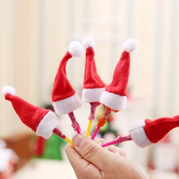 50pcs Kalėdų Skrybėlę Raudona Santa Hat Lollipop Saldainiai Padengti Skrybėlę Kalėdų Šalies Skrybėlės