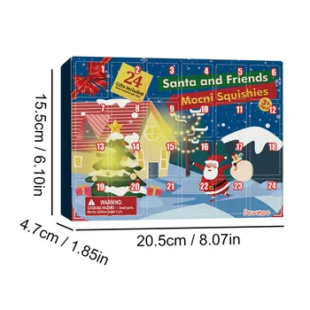 24PCS Kalėdinis Advento Kalendorius Aklas Box 24 Tinklelis, Guminis Žaislas Aklas Langelį Kalėdų Staigmena Dovanas Vaikams Atgalinės atskaitos Kalendorius