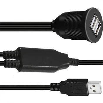 Dual Port USB Panel Flush Mount Abu USB Prievado Paramos Krovimo ir Duomenų Perdavimas