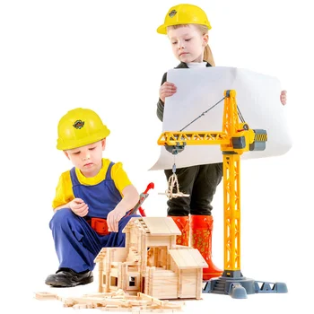 Įrankis Skrybėlę Vaikai Plastiko Plaything Skrybėlės Geltona Žaislai Statybos Darbuotojas Šalis